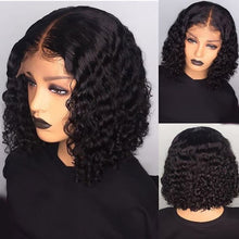 Load image into Gallery viewer, Human Brazilian Hair Water Wave 1b Bobo Wig-شعر مستعار بشري برازيلي موجة الماء 1b بوبو