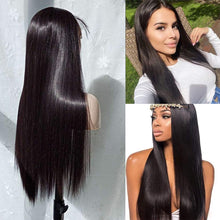 Load image into Gallery viewer, Estelle Black Lace Front Wigs, Natural Long Straight Hair Black Wig For Fashion Women (Black) شعر مستعار أمامي دانتيل أسود من Estelle ، شعر مستعار طبيعي طويل مستقيم أسود لأزياء النساء (أسود)