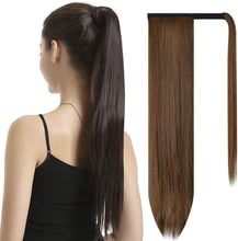 Load image into Gallery viewer, Estelle Ponytail Extension Long Straight Wrap Around Clip in Synthetic Fiber Hair for Women تمديد ذيل الحصان من Estelle لفافة مستقيمة طويلة حول المشبك في شعر من الألياف الاصطناعية للنساء