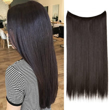 Load image into Gallery viewer, Halo Hair Extensions Short Synthetic Hairpieces Straight Headband for Women Heat Resistant Fiber No Clip وصلات شعر من هالو ، وصلات شعر اصطناعية قصيرة ، عصابة رأس مستقيمة للنساء ، ألياف مقاومة للحرارة ، بدون مشبك