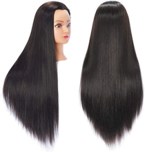 Load image into Gallery viewer, Estelle Mannequin Head Hair Styling Training Head Manikin Cosmetology Doll Head Synthetic Fiber Hair and Free Clamp Holder رأس دمية من Estelle Mannequin لتدريب تصفيف الشعر ، رأس مانيكين للتجميل ، رأس شعر من الألياف الاصطناعية وحامل مشبك مجاني