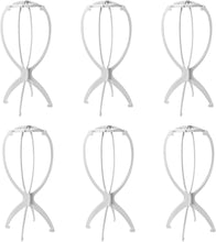 Load image into Gallery viewer, Estelle Wig Stand Holder 6pcs Portable Durable Plastic Folding Wig Holder Hairpieces Display Tool Stable Wig Stand Dryer حامل شعر مستعار 6 قطع قابل للحمل بلاستيك متين قابل للطي حامل شعر مستعار أداة عرض قطع شعر مستعار ثابت حامل مجفف