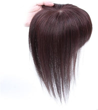 Load image into Gallery viewer, Estelle 100% Human Hair Toupee Clip in Human Hair Pieces Bangs Silk Base Crown Top Toppers Straight Hair Estelle 100٪ شعر مستعار بشري مشبك في قطع شعر بشري الانفجارات بقاعدة من الحرير والقبعات العلوية للشعر المستقيم