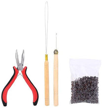Load image into Gallery viewer, Estelle Hair Extension Kit, Wig Connector Kit Pliers Hook Loop Tip with 500Pcs Micro Rings Hair Extension Accessories مجموعة وصلات الشعر من Estelle ، مجموعة وصلات الشعر المستعار كماشة رأس حلقي مع 500 قطعة من إكسسوارات إطالة الشعر الصغيرة