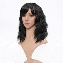 Load image into Gallery viewer, Estelle Natural Wavy Wig With Air Bangs Short Bob Wigs for Womens Shoulder Length Wigs Curly Wavy Cosplay Wig Bob Wig for Girls