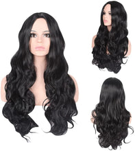 Load image into Gallery viewer, Estelle Fiber Heat Resistant Wig, Nature looking ,Curl, Bodywave, Straight, long, Short, Black, Brown, for Cosplay Daily Party Use Synthetic Hair Replacement Wig For Fashion Women (Black Wavy)