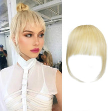 Load image into Gallery viewer, Estelle Natural Real Human Hair Flat Bangs Hand Tied Bangs Fashion Clip in Hair Extension Estelle شعر طبيعي حقيقي بشري مسطح الانفجارات مشبك أنيق في إطالة الشعر