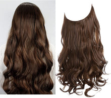 Load image into Gallery viewer, Halo Hair Extensions Short Synthetic Hairpieces Straight Headband for Women Heat Resistant Fiber No Clip وصلات شعر من هالو ، وصلات شعر اصطناعية قصيرة ، عصابة رأس مستقيمة للنساء ، ألياف مقاومة للحرارة ، بدون مشبك