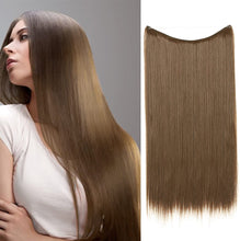 Load image into Gallery viewer, Halo Hair Extensions Short Synthetic Hairpieces Straight Headband for Women Heat Resistant Fiber No Clip وصلات شعر من هالو ، وصلات شعر اصطناعية قصيرة ، عصابة رأس مستقيمة للنساء ، ألياف مقاومة للحرارة ، بدون مشبك