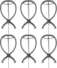 Load image into Gallery viewer, Estelle Wig Stand Holder 6pcs Portable Durable Plastic Folding Wig Holder Hairpieces Display Tool Stable Wig Stand Dryer حامل شعر مستعار 6 قطع قابل للحمل بلاستيك متين قابل للطي حامل شعر مستعار أداة عرض قطع شعر مستعار ثابت حامل مجفف