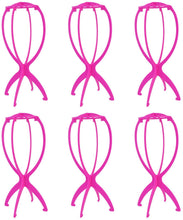 Load image into Gallery viewer, Estelle Wig Stand Holder 6pcs Portable Durable Plastic Folding Wig Holder Hairpieces Display Tool Stable Wig Stand Dryer حامل شعر مستعار 6 قطع قابل للحمل بلاستيك متين قابل للطي حامل شعر مستعار أداة عرض قطع شعر مستعار ثابت حامل مجفف