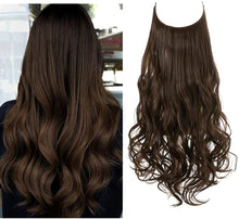 Load image into Gallery viewer, Halo Hair Extensions Short Synthetic Hairpieces Straight Headband for Women Heat Resistant Fiber No Clip وصلات شعر من هالو ، وصلات شعر اصطناعية قصيرة ، عصابة رأس مستقيمة للنساء ، ألياف مقاومة للحرارة ، بدون مشبك