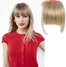 Load image into Gallery viewer, Estelle Bangs Clip in Hair Extensions Front Neat Bang Fringe One Piece 15cm Short Straight Hairpiece for Women مشبك الانفجارات في وصلات الشعر الأمامية الأنيقة بانغ هامش قطعة واحدة 15 سم قطعة شعر مستقيمة قصيرة للنساء