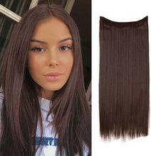 Load image into Gallery viewer, Halo Hair Extensions Short Synthetic Hairpieces Straight Headband for Women Heat Resistant Fiber No Clip وصلات شعر من هالو ، وصلات شعر اصطناعية قصيرة ، عصابة رأس مستقيمة للنساء ، ألياف مقاومة للحرارة ، بدون مشبك