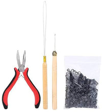 Load image into Gallery viewer, Estelle Hair Extension Kit, Wig Connector Kit Pliers Hook Loop Tip with 500Pcs Micro Rings Hair Extension Accessories مجموعة وصلات الشعر من Estelle ، مجموعة وصلات الشعر المستعار كماشة رأس حلقي مع 500 قطعة من إكسسوارات إطالة الشعر الصغيرة
