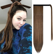 Load image into Gallery viewer, Estelle Ponytail Extension Long Straight Wrap Around Clip in Synthetic Fiber Hair for Women تمديد ذيل الحصان من Estelle لفافة مستقيمة طويلة حول المشبك في شعر من الألياف الاصطناعية للنساء