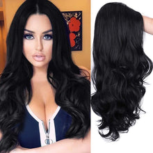 Load image into Gallery viewer, Estelle Fashion Small Lace Front Wig For Women Black Medium Loose Wavy Estelle Fashion باروكة دانتيل أمامية صغيرة للنساء ، أسود متوسط فضفاض متموج