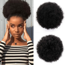 Load image into Gallery viewer, Eestelle Short Synthetic Curly African American Kinky Wrap Drawstring Puff Ponytail -ذيل حصان Eestelle قصير صناعي مجعد أمريكي أفريقي غريب ملفوف برباط منفوخ