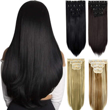 Load image into Gallery viewer, Estelle Clip in Hair Extensions 4Pcs 11Clips Curly Wavy Thick Full Head Double Weft Clip on Synthetic Hair Extension وصلات شعر Estelle Clip في وصلات الشعر 4 قطعة 11 مشابك مموجة ومموجة سميكة كاملة الرأس بمشبك مزدوج اللحمة على وصلات الشعر الاصطناعية