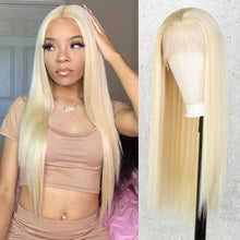 Load image into Gallery viewer, Estelle Fashion Light Blonde Lace Front Wig for Women, Long Wavy Synthetic Wigs 20 inches Blonde شعر مستعار أمامي من الدانتيل الأشقر الفاتح أنيق للنساء ، شعر مستعار صناعي طويل مموج 20 بوصة أشقر