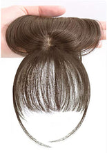 Load image into Gallery viewer, Estelle 3D Large Hair Bangs Clip 100 Natural Human Faux Bangs Clip on Bangs for Daily Wear Lightly Curved Black مشبك الانفجارات الكبيرة ثلاثية الأبعاد من Estelle ، 100 غرة طبيعية بشرية ، مشبك على الانفجارات للارتداء اليومي باللون الأسود المنحني قليلاً