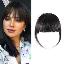 Load image into Gallery viewer, Estelle Natural Real Human Hair Flat Bangs Hand Tied Bangs Fashion Clip in Hair Extension Estelle شعر طبيعي حقيقي بشري مسطح الانفجارات مشبك أنيق في إطالة الشعر