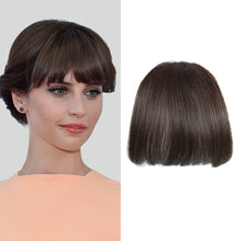 Load image into Gallery viewer, Estelle Natural Real Human Hair Flat Bangs Hand Tied Bangs Fashion Clip in Hair Extension Estelle شعر طبيعي حقيقي بشري مسطح الانفجارات مشبك أنيق في إطالة الشعر