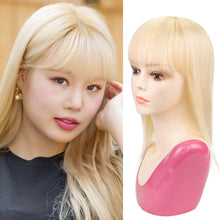 Load image into Gallery viewer, Estelle 100% Human Hair Toupee Clip in Human Hair Pieces Bangs Silk Base Crown Top Toppers Straight Hair Estelle 100٪ شعر مستعار بشري مشبك في قطع شعر بشري الانفجارات بقاعدة من الحرير والقبعات العلوية للشعر المستقيم