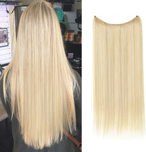 Load image into Gallery viewer, Halo Hair Extensions Short Synthetic Hairpieces Straight Headband for Women Heat Resistant Fiber No Clip وصلات شعر من هالو ، وصلات شعر اصطناعية قصيرة ، عصابة رأس مستقيمة للنساء ، ألياف مقاومة للحرارة ، بدون مشبك