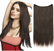 Load image into Gallery viewer, Halo Hair Extensions Short Synthetic Hairpieces Straight Headband for Women Heat Resistant Fiber No Clip وصلات شعر من هالو ، وصلات شعر اصطناعية قصيرة ، عصابة رأس مستقيمة للنساء ، ألياف مقاومة للحرارة ، بدون مشبك