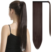 Load image into Gallery viewer, Estelle Ponytail Extension Long Straight Wrap Around Clip in Synthetic Fiber Hair for Women تمديد ذيل الحصان من Estelle لفافة مستقيمة طويلة حول المشبك في شعر من الألياف الاصطناعية للنساء