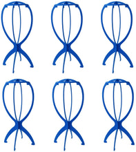 Load image into Gallery viewer, Estelle Wig Stand Holder 6pcs Portable Durable Plastic Folding Wig Holder Hairpieces Display Tool Stable Wig Stand Dryer حامل شعر مستعار 6 قطع قابل للحمل بلاستيك متين قابل للطي حامل شعر مستعار أداة عرض قطع شعر مستعار ثابت حامل مجفف