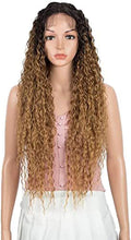 Load image into Gallery viewer, Estelle Long Curly Lace Front Wigs with 13"x2.5" Simulated Scalp Wig (Curly, Ombre Honey Color) شعر مستعار أمامي طويل مجعد من Estelle مع شعر مستعار مقلد لفروة الرأس مقاس 13 × 2.5 بوصة (مجعد ، لون عسلي متدرج)