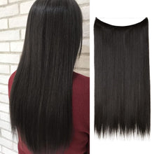 Load image into Gallery viewer, Halo Hair Extensions Short Synthetic Hairpieces Straight Headband for Women Heat Resistant Fiber No Clip وصلات شعر من هالو ، وصلات شعر اصطناعية قصيرة ، عصابة رأس مستقيمة للنساء ، ألياف مقاومة للحرارة ، بدون مشبك