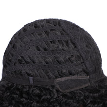 Load image into Gallery viewer, Short Curly Afro Wigs with Bangs for Black Women ,Kinky Curly Wig Synthetic Fiber Heat Resistant Full Wig (Black)شعر مستعار أفرو مجعد قصير مع الانفجارات للنساء السود ، شعر مستعار غريب مجعد من الألياف الاصطناعية مقاومة للحرارة شعر مستعار كامل (أسود)