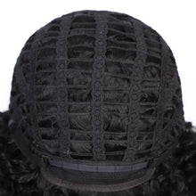 Load image into Gallery viewer, Short Curly Afro Wigs with Bangs for Black Women ,Kinky Curly Wig Synthetic Fiber Heat Resistant Full Wig (Black)شعر مستعار أفرو مجعد قصير مع الانفجارات للنساء السود ، شعر مستعار غريب مجعد من الألياف الاصطناعية مقاومة للحرارة شعر مستعار كامل (أسود)