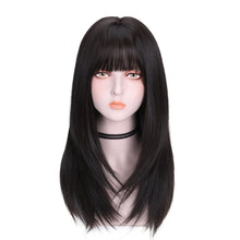 Load image into Gallery viewer, Estelle Long Hair Natural Full Straight Wig With Air Bangs
