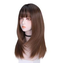 Load image into Gallery viewer, Estelle Long Hair Natural Full Straight Wig With Air Bangs