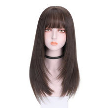 Load image into Gallery viewer, Estelle Long Hair Natural Full Straight Wig With Air Bangs