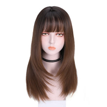 Load image into Gallery viewer, Estelle Long Hair Natural Full Straight Wig With Air Bangs