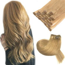 Load image into Gallery viewer, Clip In Human Remy Hair Extensions ,Double Weft, 100g 7 Pcs