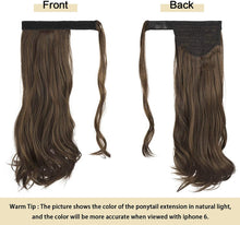 Load image into Gallery viewer, Curly Ponytail Extension 24 Inch Heat Resistant Synthetic Natural Wavy Hair Piece Wrap Around Ponytail Hair Extensions for Women وصلات شعر ذيل حصان مجعد 24 بوصة مقاومة للحرارة من الشعر الاصطناعي الطبيعي المموج قطعة ملفوفة حول وصلات شعر ذيل حصان للنساء