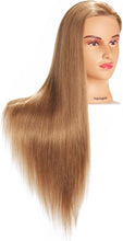 Load image into Gallery viewer, Estelle Mannequin Head Hair Styling Training Head Manikin Cosmetology Doll Head Synthetic Fiber Hair and Free Clamp Holder رأس دمية من Estelle Mannequin لتدريب تصفيف الشعر ، رأس مانيكين للتجميل ، رأس شعر من الألياف الاصطناعية وحامل مشبك مجاني