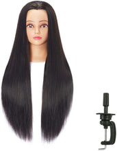 Load image into Gallery viewer, Estelle Mannequin Head Hair Styling Training Head Manikin Cosmetology Doll Head Synthetic Fiber Hair and Free Clamp Holder رأس دمية من Estelle Mannequin لتدريب تصفيف الشعر ، رأس مانيكين للتجميل ، رأس شعر من الألياف الاصطناعية وحامل مشبك مجاني