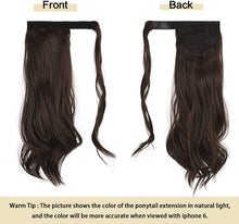 Load image into Gallery viewer, Curly Ponytail Extension 24 Inch Heat Resistant Synthetic Natural Wavy Hair Piece Wrap Around Ponytail Hair Extensions for Women وصلات شعر ذيل حصان مجعد 24 بوصة مقاومة للحرارة من الشعر الاصطناعي الطبيعي المموج قطعة ملفوفة حول وصلات شعر ذيل حصان للنساء