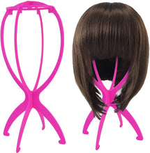 Load image into Gallery viewer, Estelle Wig Stand Holder 6pcs Portable Durable Plastic Folding Wig Holder Hairpieces Display Tool Stable Wig Stand Dryer حامل شعر مستعار 6 قطع قابل للحمل بلاستيك متين قابل للطي حامل شعر مستعار أداة عرض قطع شعر مستعار ثابت حامل مجفف