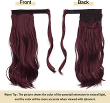 Load image into Gallery viewer, Curly Ponytail Extension 24 Inch Heat Resistant Synthetic Natural Wavy Hair Piece Wrap Around Ponytail Hair Extensions for Women وصلات شعر ذيل حصان مجعد 24 بوصة مقاومة للحرارة من الشعر الاصطناعي الطبيعي المموج قطعة ملفوفة حول وصلات شعر ذيل حصان للنساء