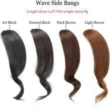 将图片加载到图库查看器,Estelle 2 Pieces Wave Side Bangs Real Human Hair Clip In Bangs Wave Fringe Hair Extensions Estelle 2 قطعة من الانفجارات الجانبية المموجة مشبك شعر بشري حقيقي في وصلات شعر مموجة هامش
