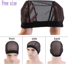 Load image into Gallery viewer, Estelle Durable 2 Packs Dome Wig Caps Black Close End Mesh Wig Caps for Woman Hair Extensions Weave Wig Wearing Stretchy Spandex Wig Caps for Wig Making Free Size