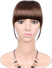 Load image into Gallery viewer, Estelle Bangs Clip in Hair Extensions Front Neat Bang Fringe One Piece 15cm Short Straight Hairpiece for Women مشبك الانفجارات في وصلات الشعر الأمامية الأنيقة بانغ هامش قطعة واحدة 15 سم قطعة شعر مستقيمة قصيرة للنساء